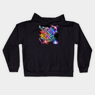 Cosmic Rick Roll QR Code Kids Hoodie